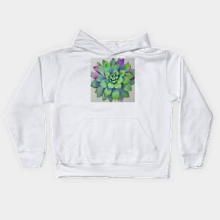 Watercolor succulent Kids Hoodie